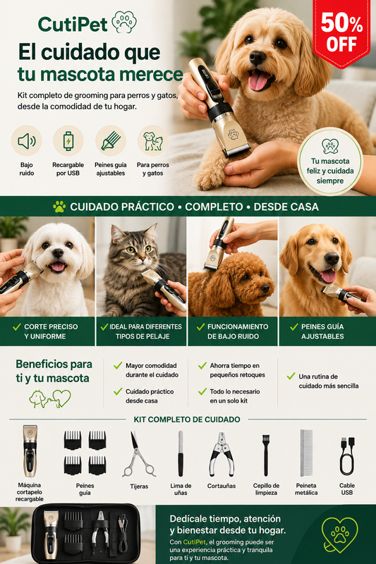 CutiPet™ Kit de Cuidado y Bienestar para Mascotas