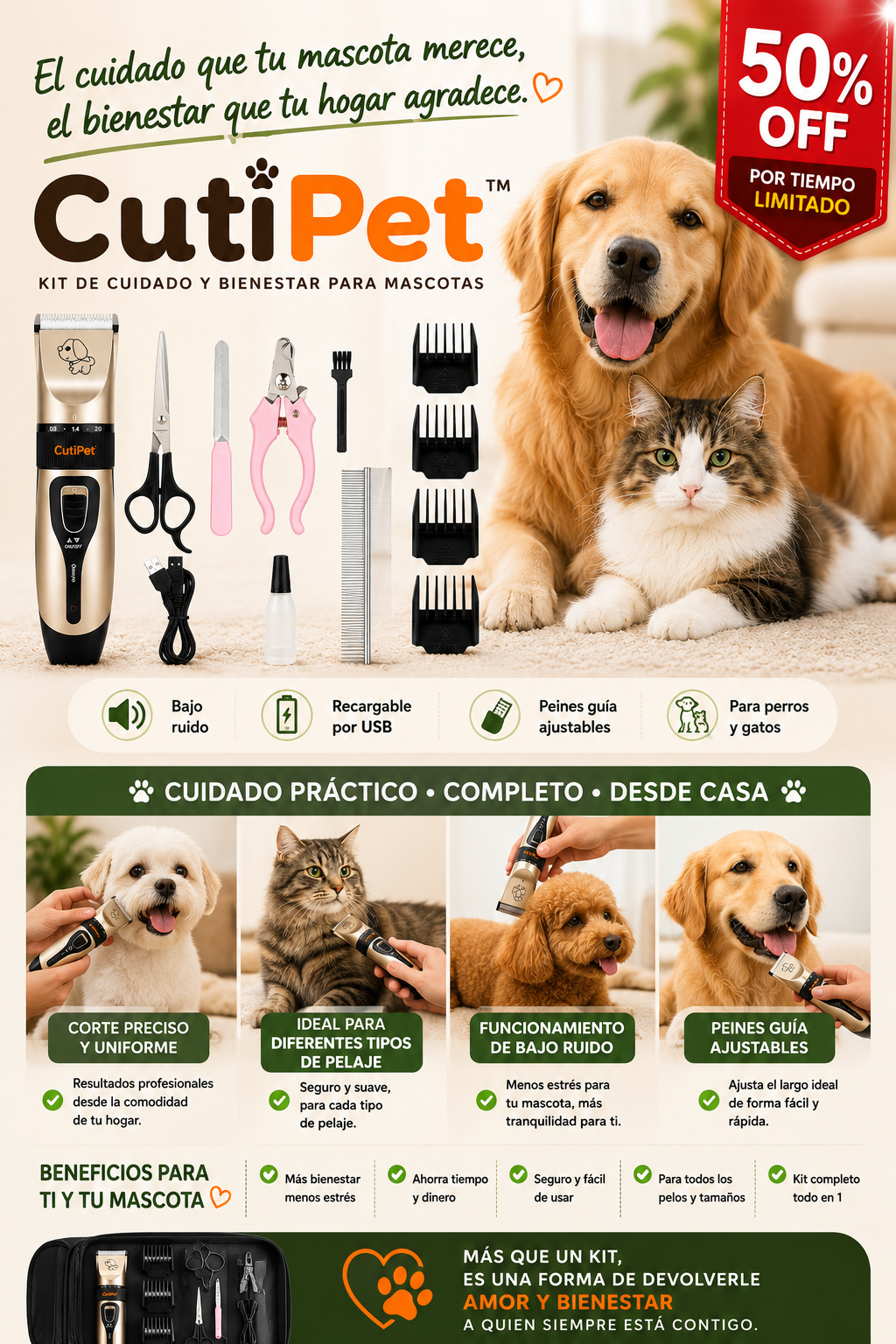 CutiPet™  Kit de Cuidado y Bienestar para Mascotas