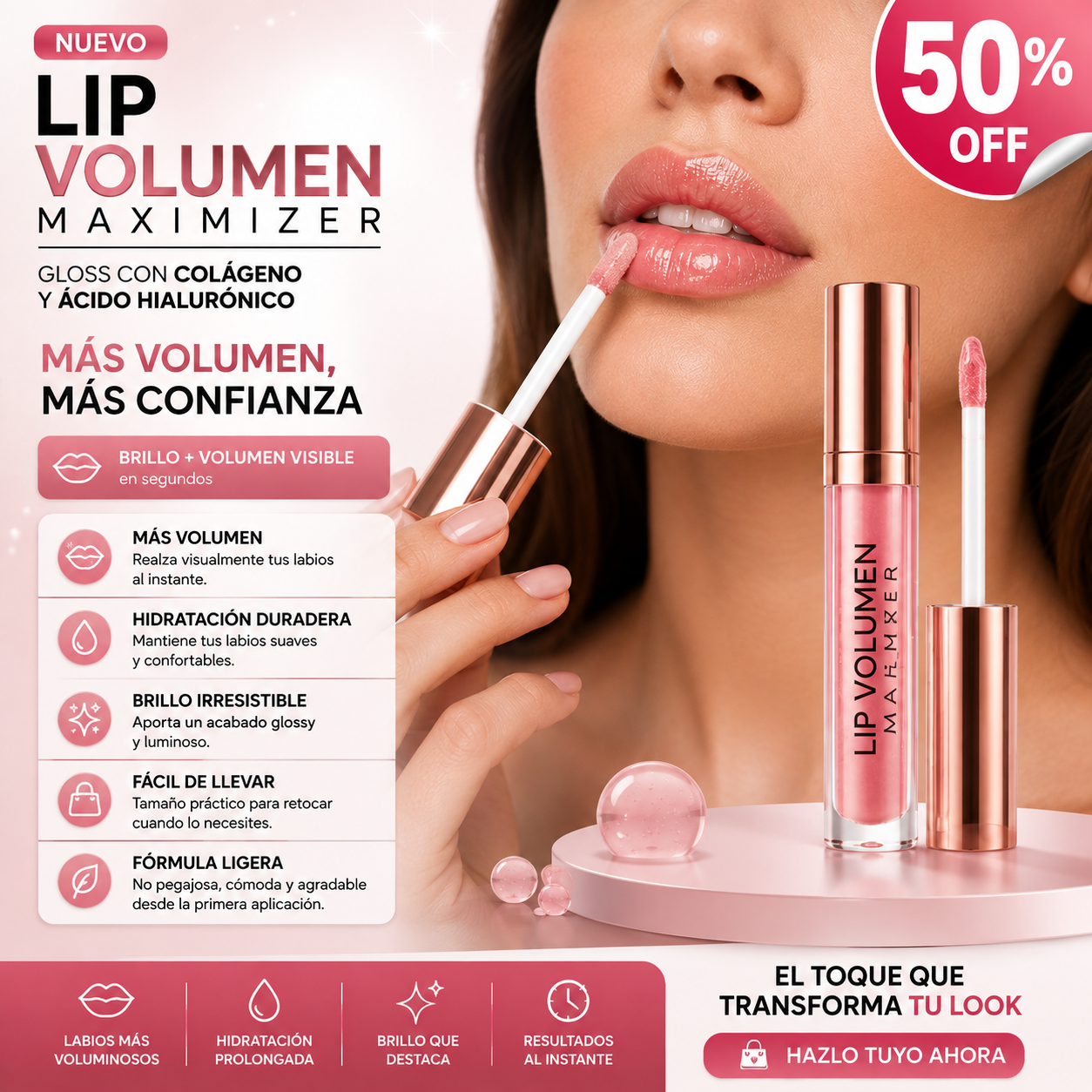 LIP VOLUMEN MAXIMIZER          (PACK 5 UNIDADES)       Voluminizador De Labios Plumper Gloss