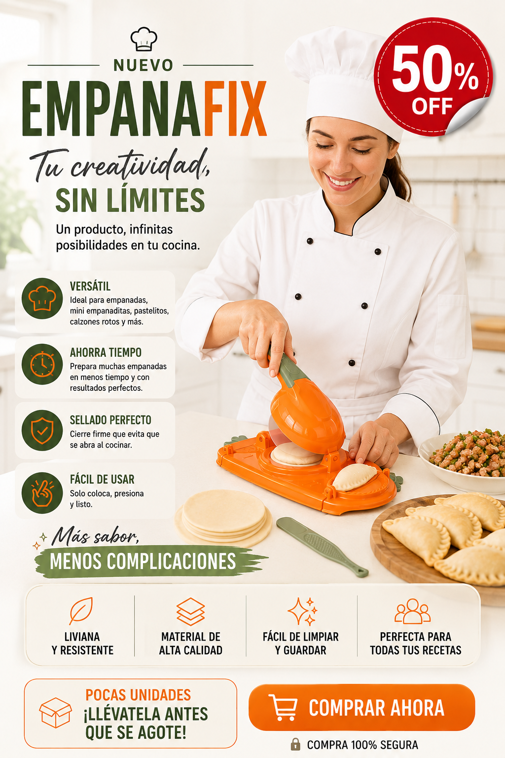 EmpanaFix  /  Pack 3 Unidades - ¡Regala o aumenta la cantidad de empanadas con algún ayudante!